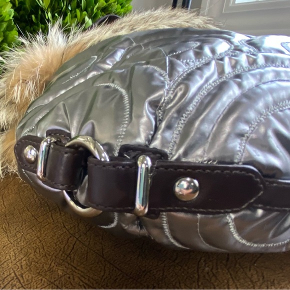 Coach XL Hampton Ski Coyote Fur Quilted Hobo Bag - Picture 10 of 16